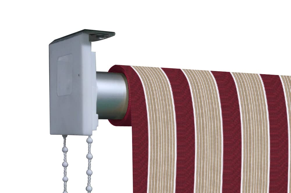Tenda da Sole a Caduta con Catenella Avvolgibile per Balconi Beige Bordeaux 2 x 2.5 m Mikonos - 3