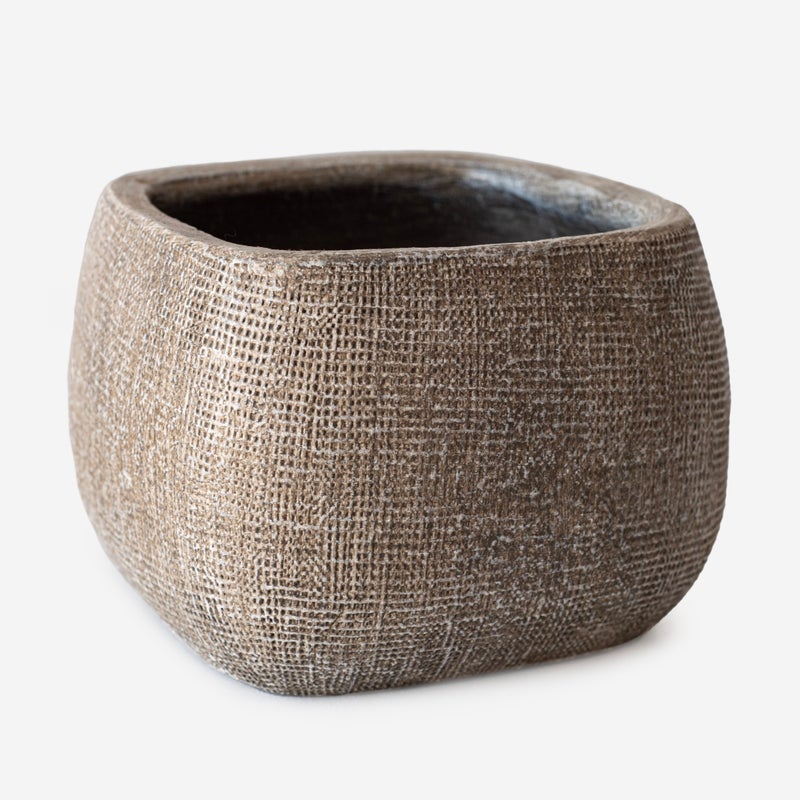 Doniczka ceramiczna kwadratowa, Camel, 15x15x11,5 cm