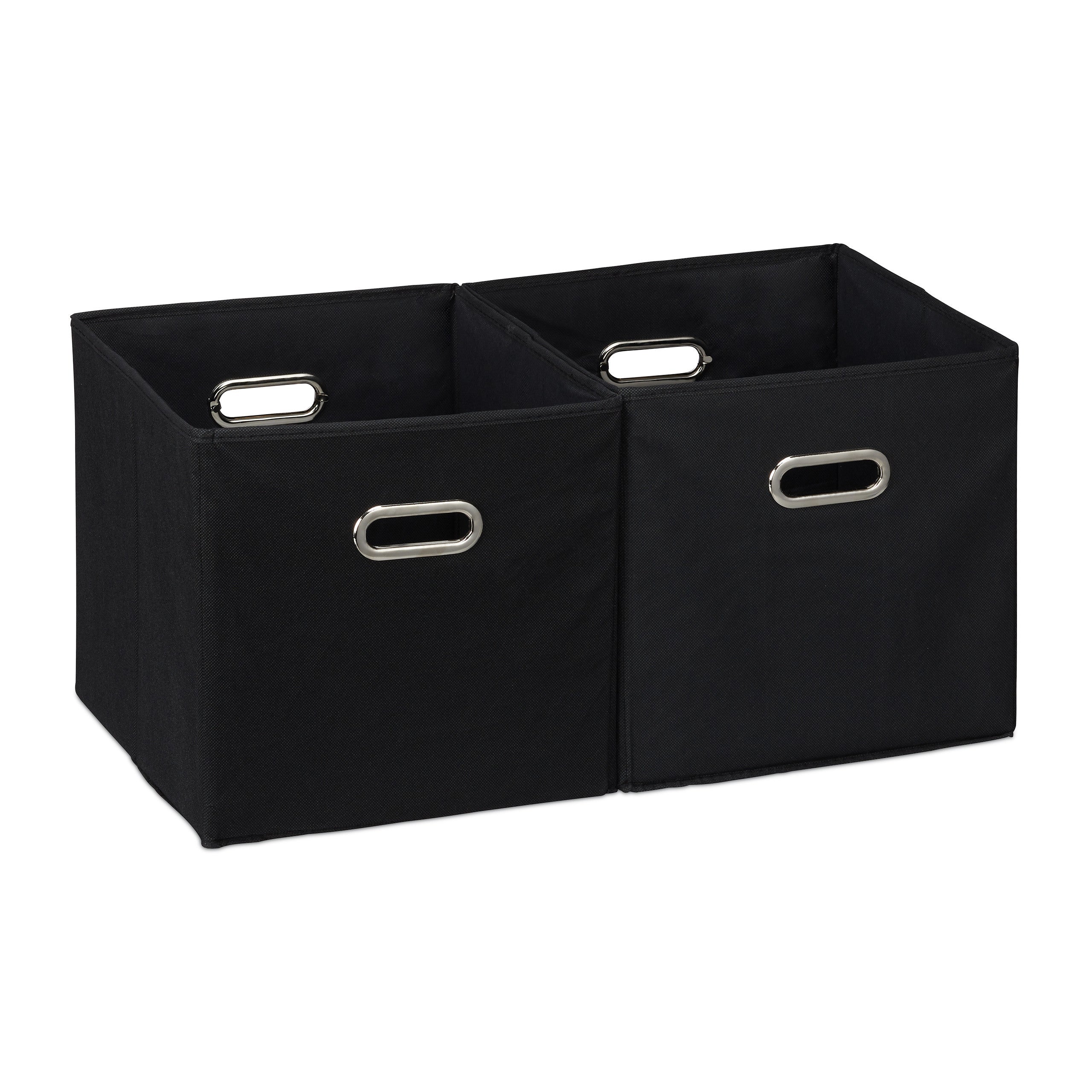 Lot De 12 Boîtes De Rangement Tissu Avec Poignée - 31x15x15cm Noir - Organisation Pratique