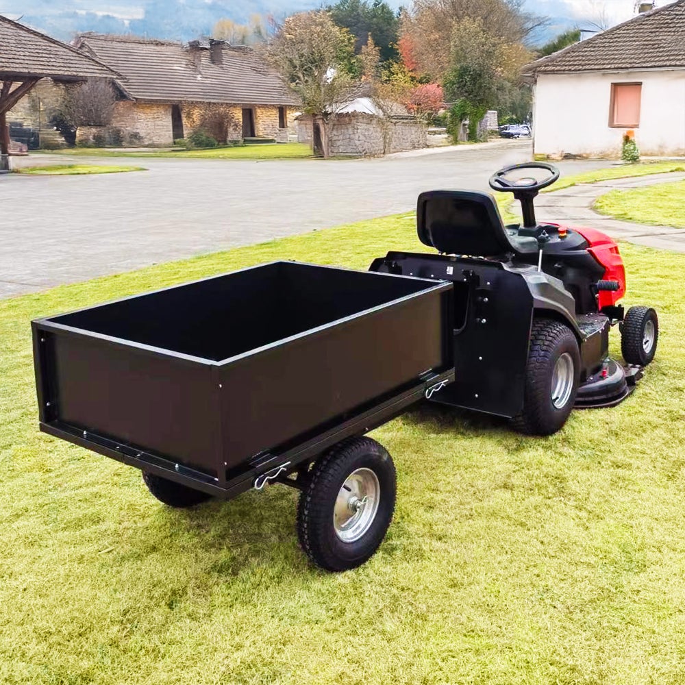 Remorque pour tracteur tondeuse avec benne basculante - charge max 225kg. - 5