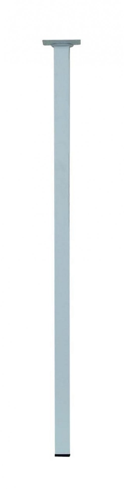 Pied de table carré fixe acier époxy blanc, 80 cm