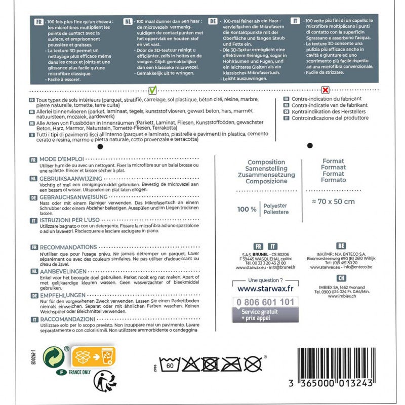 Serpillière microfibre désincrustante Starwax - 2