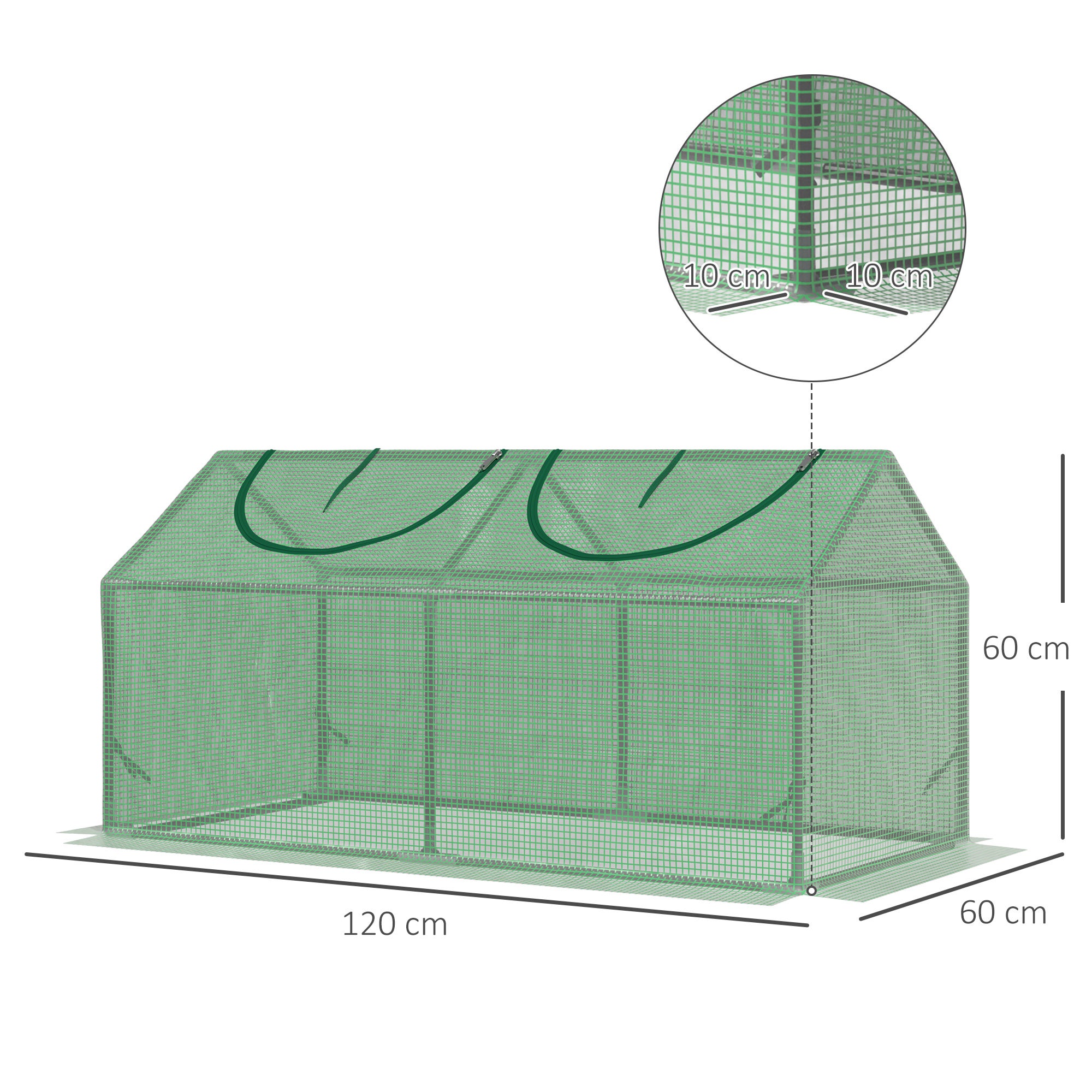 Serre de jardin plastique Outsunny 120x60x60 cm - 3