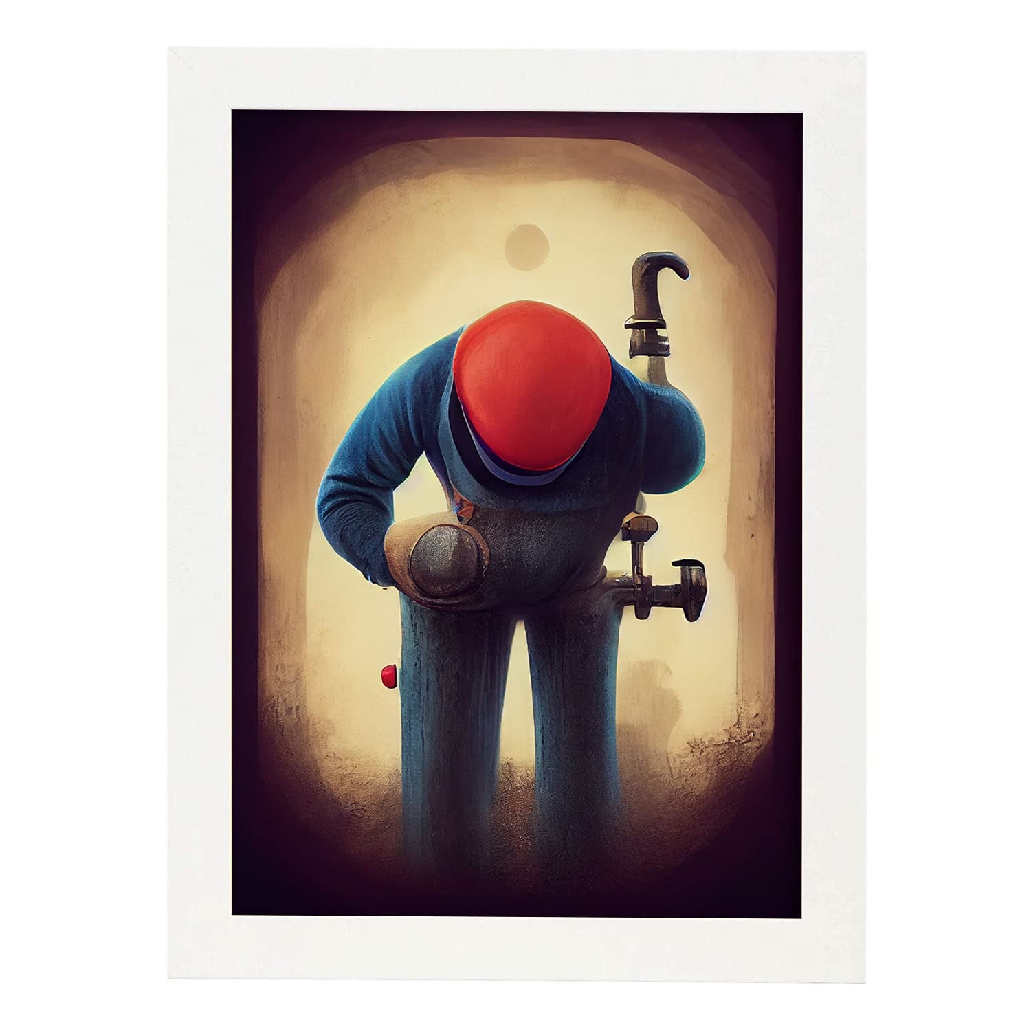 Nacnic lámina fontanero audaz al estilo de t burton ilustraciones de profesiones y oficios inspiradas en arte gótico y oscuro diseño y a3 marco blanco