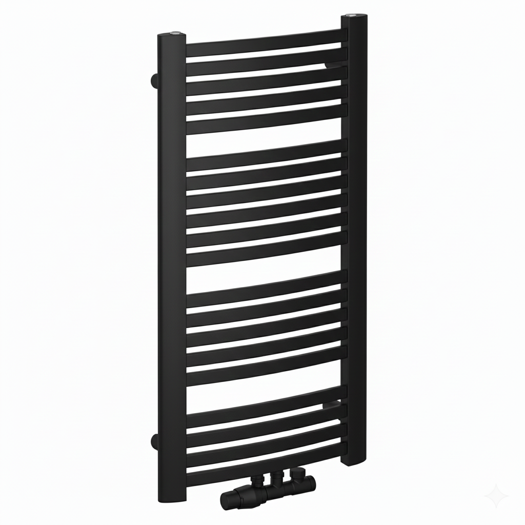 Grzejnik łazienkowy Wento 102,5x48 cm podłączenie ZDC czarny mat 434W LUXRAD