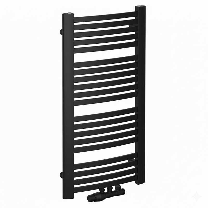 Grzejnik łazienkowy Wento 102,5x48 cm podłączenie ZDC czarny mat 434W LUXRAD