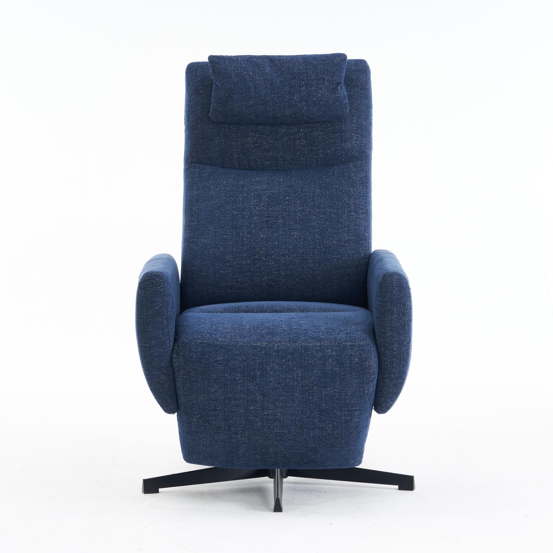 Fauteuil relax avec fonction inclinable, tissu chenille confortable, fauteuil pivotant 360° avec repose-pieds, moderne pour salon - 2