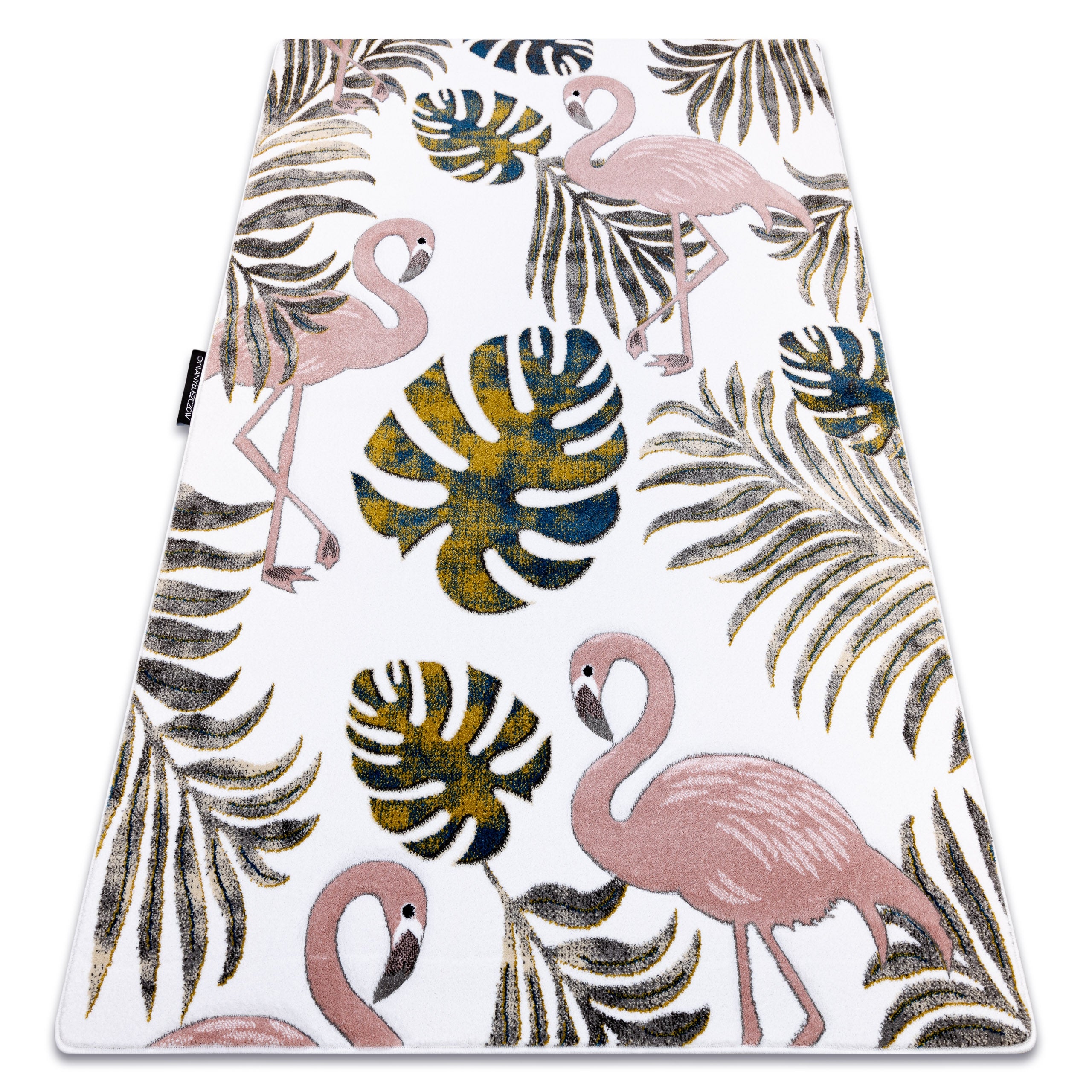 Dywan PETIT GARDEN FLAMINGI LIŚCIE MONSTERY krem 160x220 cm