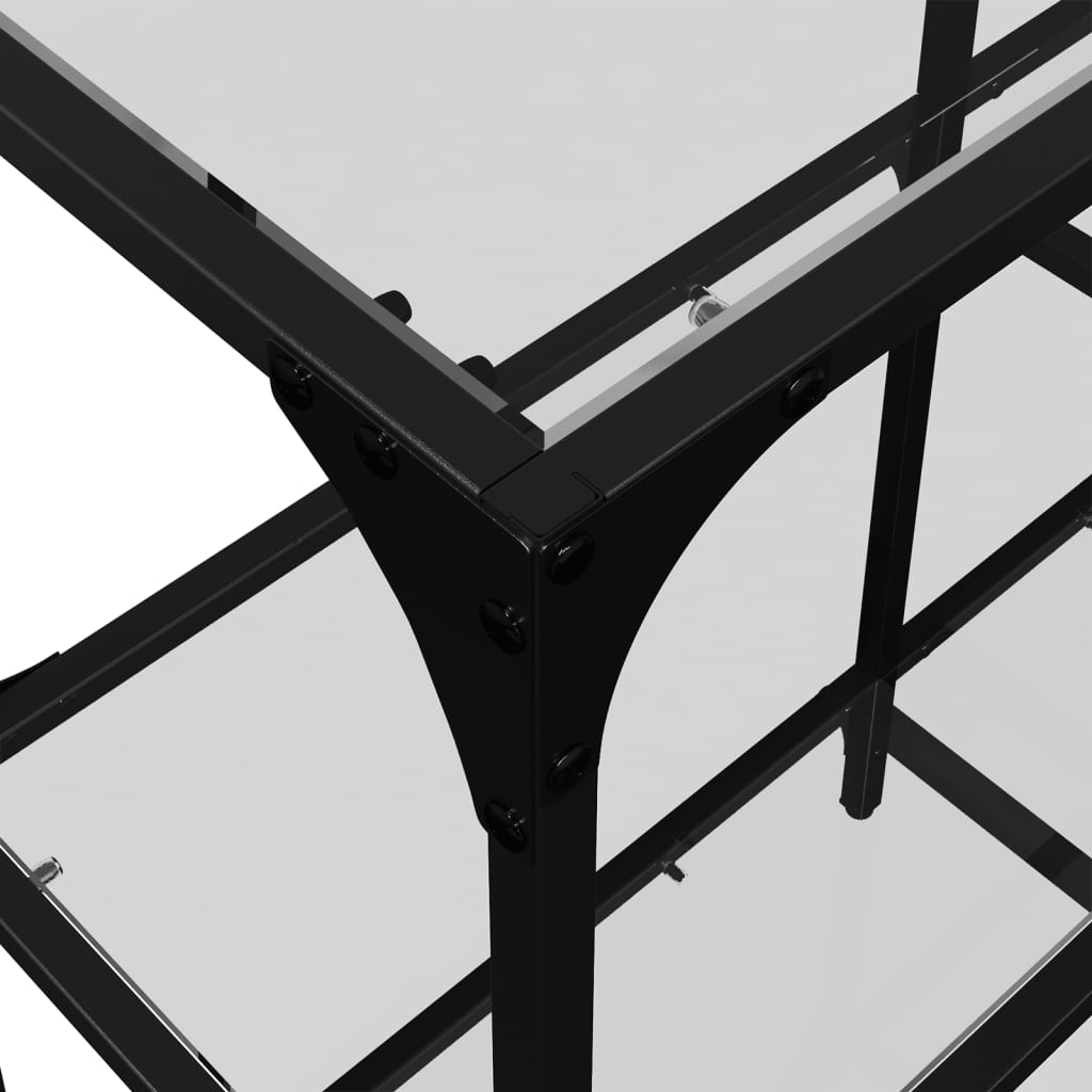 Table console，Table d'appoint，Bout de canapé avec dessus en verre transparent 98x30x81cm acier CFW310778 - 8