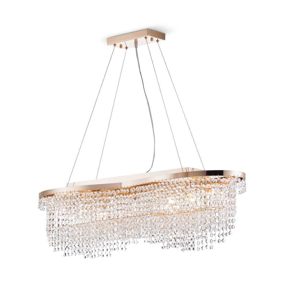 Lampa wisząca Toils mosiężno-złota 7xE14x60W kryształowa wym: 68 x 93,3 x 24 cm kryształ Maytoni