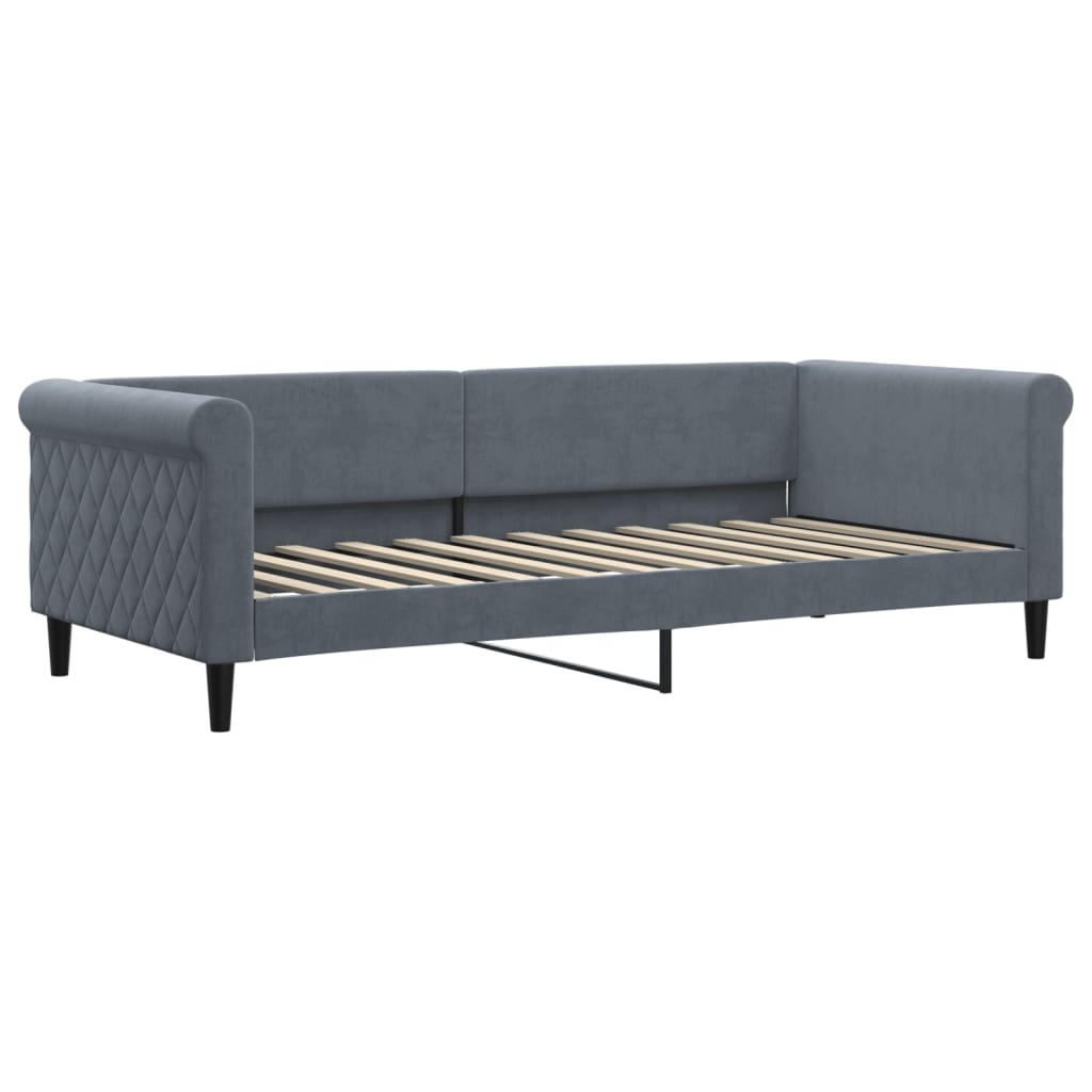 Lit simple | Lit adulte | Lit de repos sans matelas gris foncé 90x200 ...