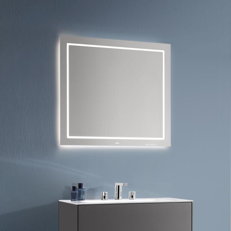 Espejo villeroy & boch finion f60080, 800 x 750 x 45 mm, con iluminación led