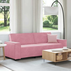 Divano Bali 2 posti in velluto rosa - 152x92x75cm