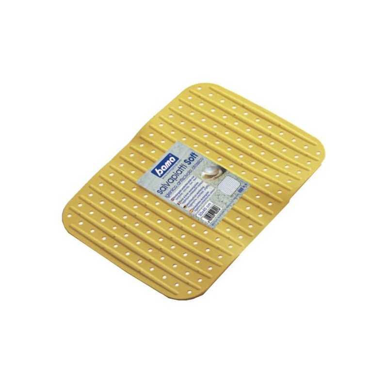 Lot De 3 Tapis D’évier Doux Et Antidérapants – Jaune – 30x30 Cm – En Caoutchouc Non Toxique