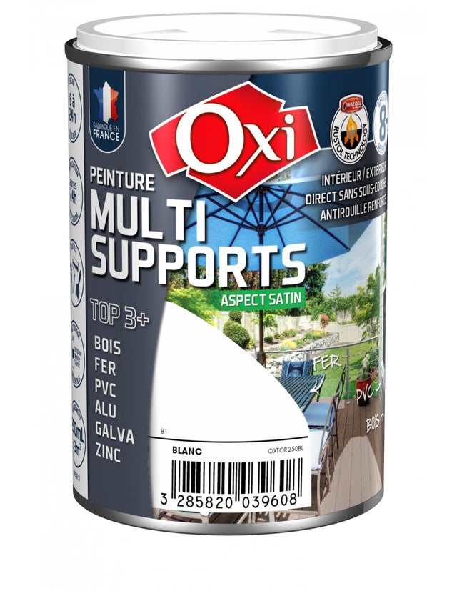 PEINTURE MULTI-SUPPORTS TOP3 BLANC RAL 9010 SATIN 250ML