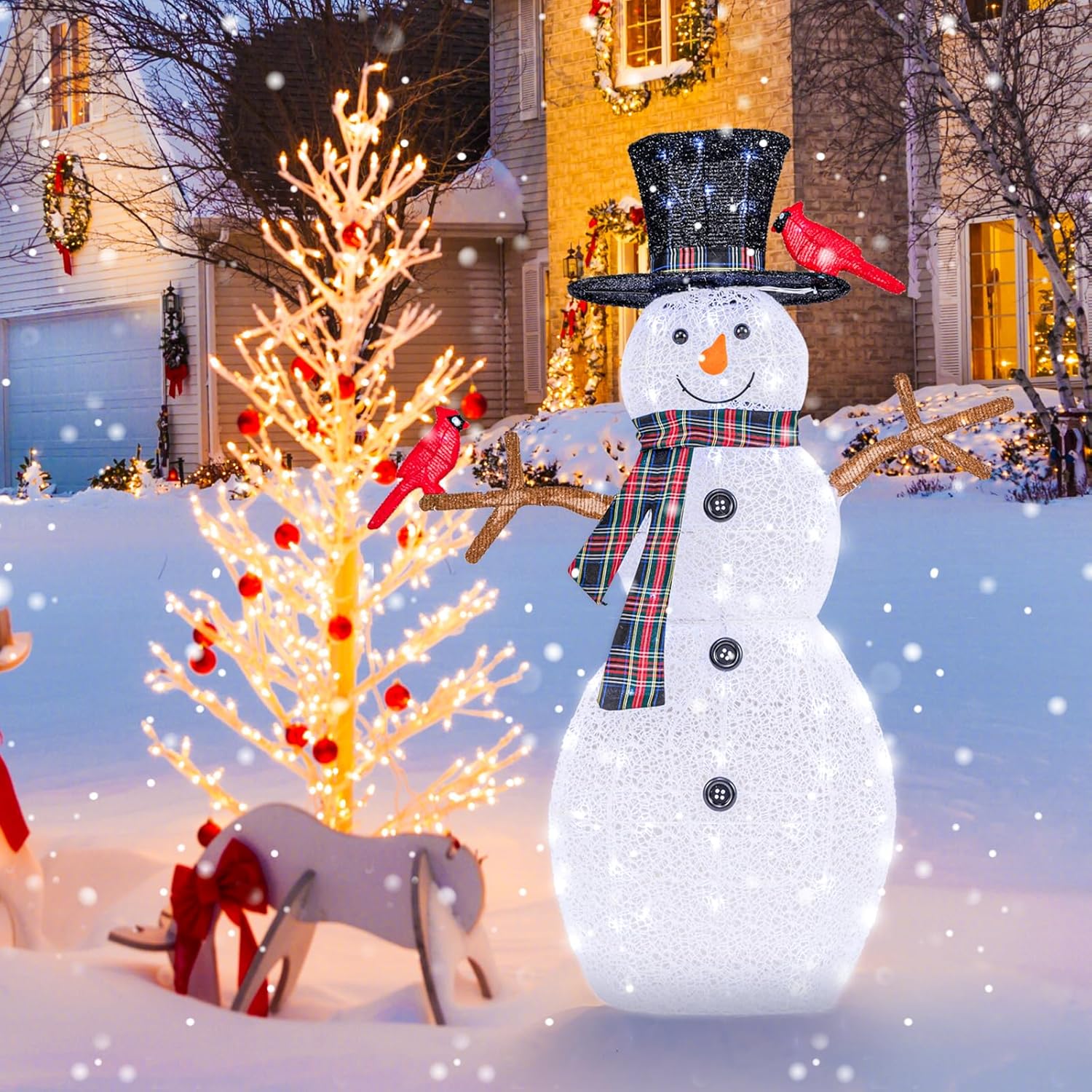 Decorazioni natalizie gonfiabili da 150 cm, pupazzo di neve gonfiabile aggiornato con luci a LED rotanti per decorazioni natalizie da giardino | Leroy Merlin