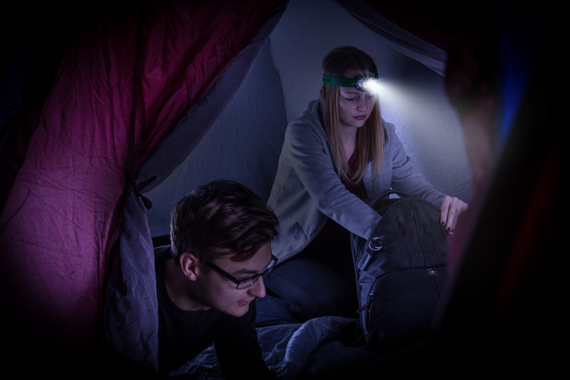 Lampada frontale LED a batteria Vision Ultra HD nera/verde - 5