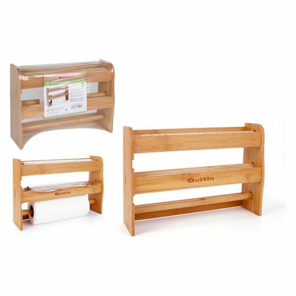 Set di 2 sgabelli in bambù multicolore