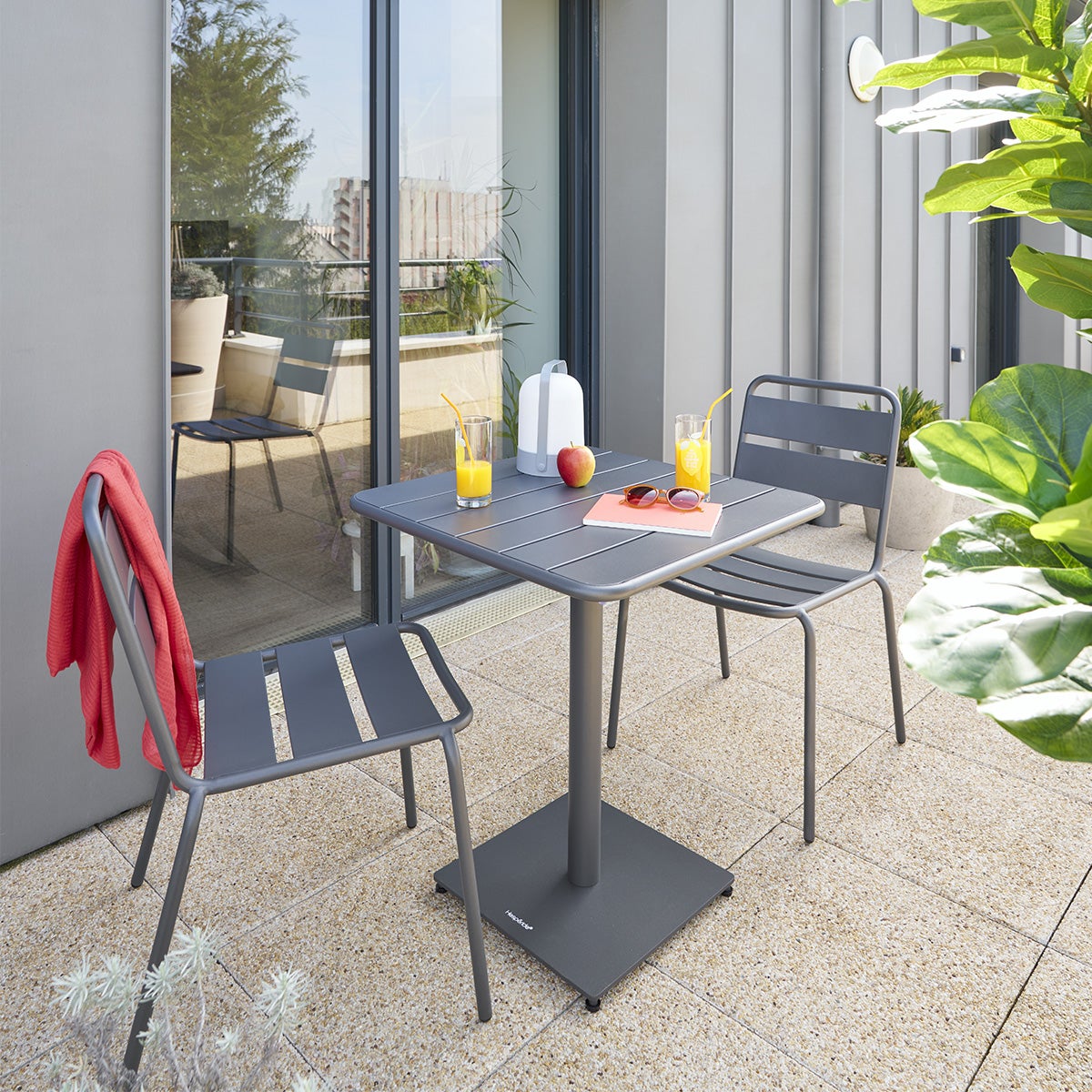 Table de jardin carrée Phuket Graphite - Hespéride - 6
