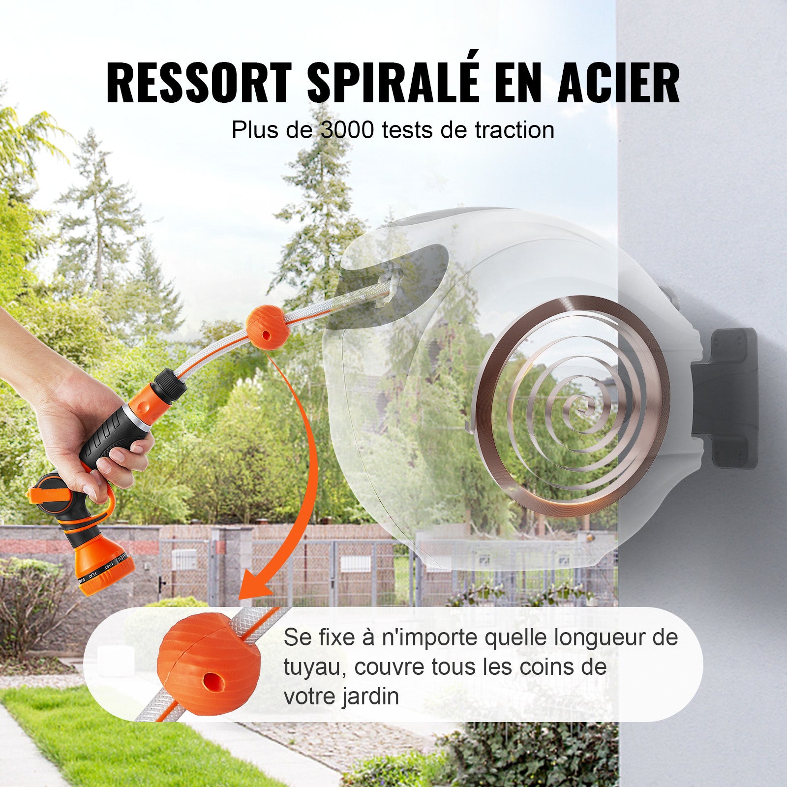 Enrollador manguera retráctil,SucceBuy 82 pies x 1/2
