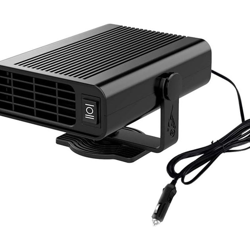 Termowentylator samochodowy, 12 V 200 W, szybkie nagrzewanie i rozmrażanie, obrotowy wtyk zapalniczki 360 stopni, czarny