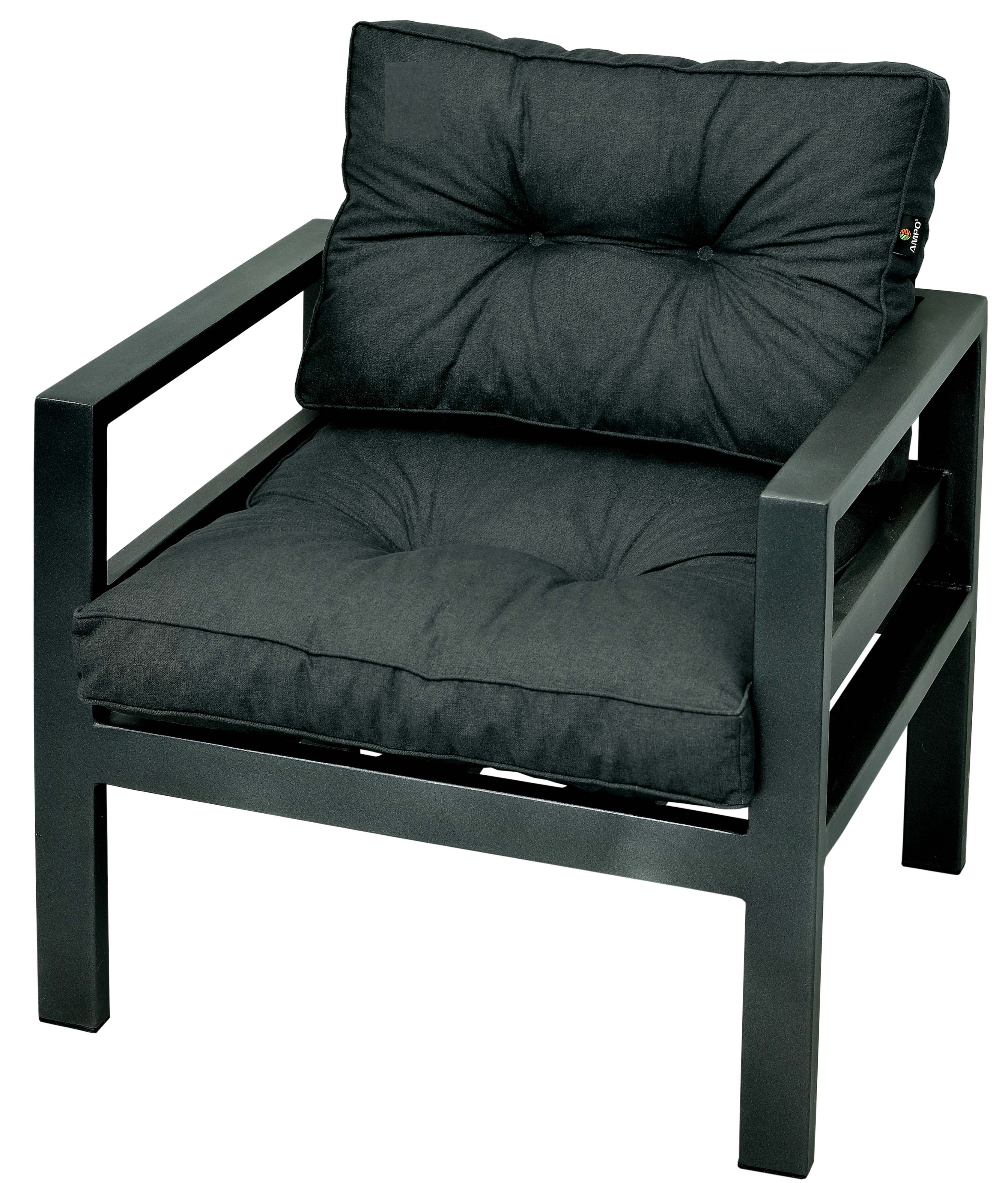 Komplet poduszek na fotel ogrodowy AMPO ciemny szary 1 kpl.
