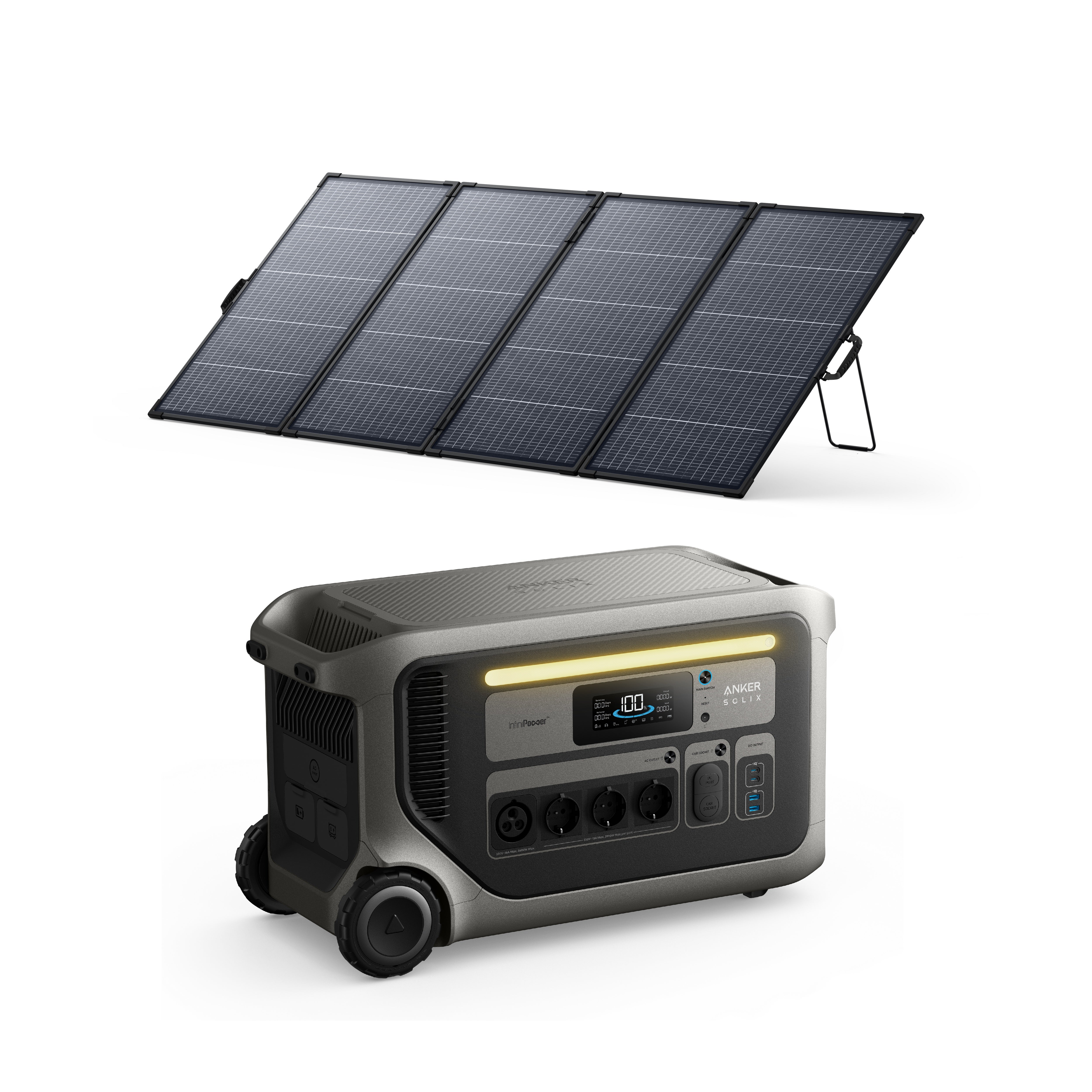 Zestaw Anker SOLIX F3000 z bifacjalny panelem solarnym 400W – Generator solarny 4x3600W