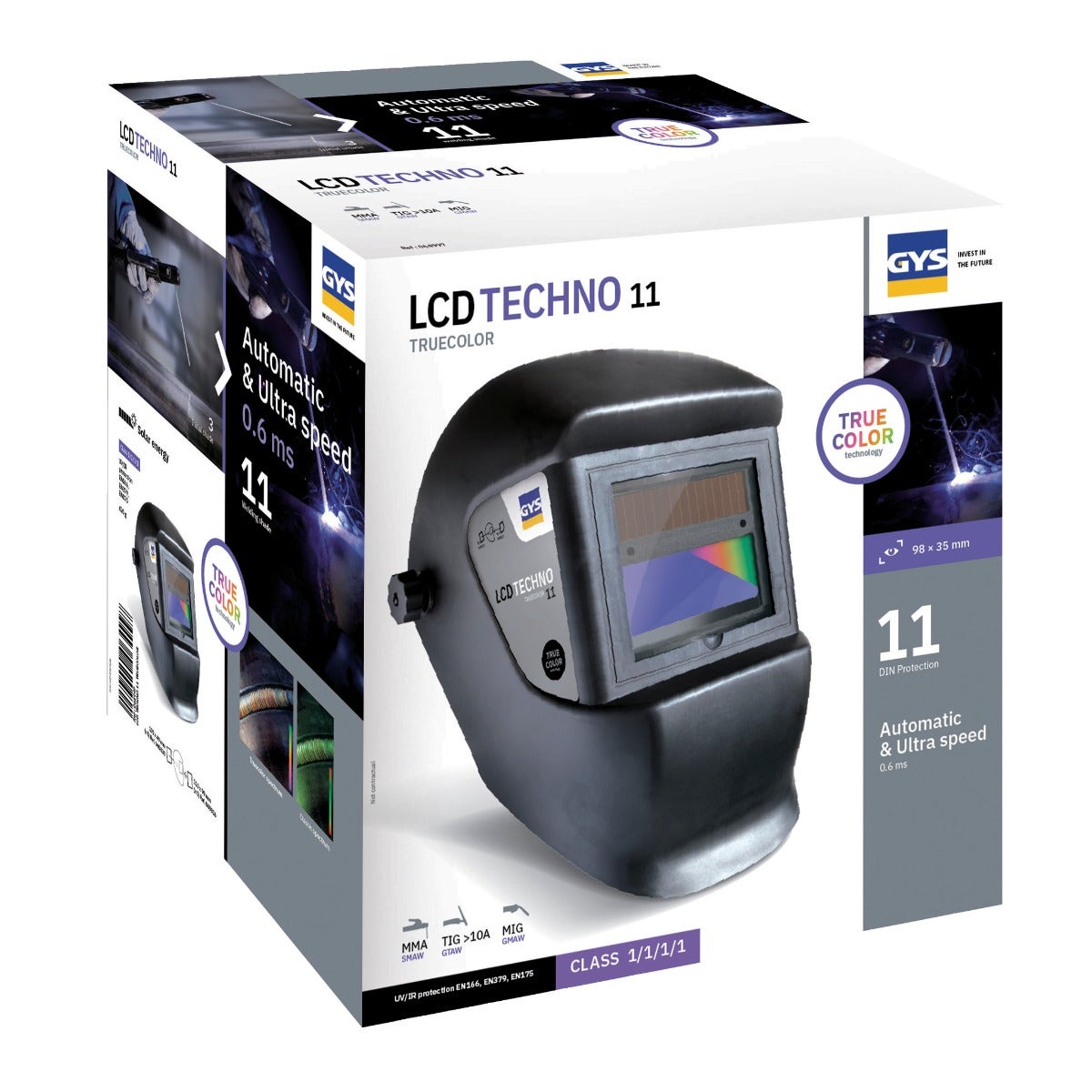 Máscara de Soldadura GYS TECHNO 11 TRUE COLOR Transição Rápida e Proteção UV - 2