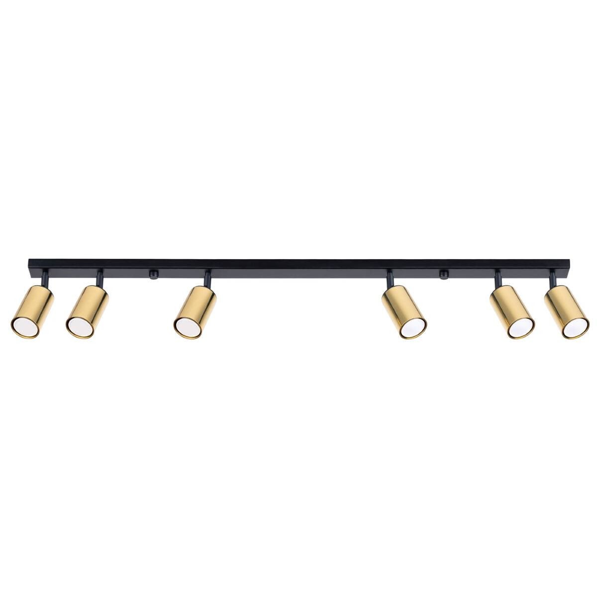 Reflektor sufitowy spot natynkowy Winx listwa czarno-złoty 6xGU10x10W wym: 18,5 x 6 x 118 cm metal Sollux Lighting