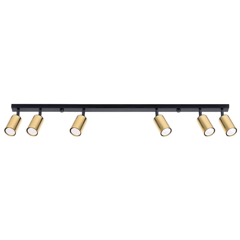 Reflektor sufitowy spot natynkowy Winx listwa czarno-złoty 6xGU10x10W wym: 18,5 x 6 x 118 cm metal Sollux Lighting