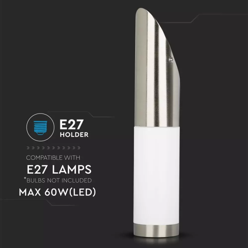 Lampada LED da Giardino con Portalampada E27 (max 60W) in Acciaio Inossidabile Fissaggio Diagonale IP44 - 5