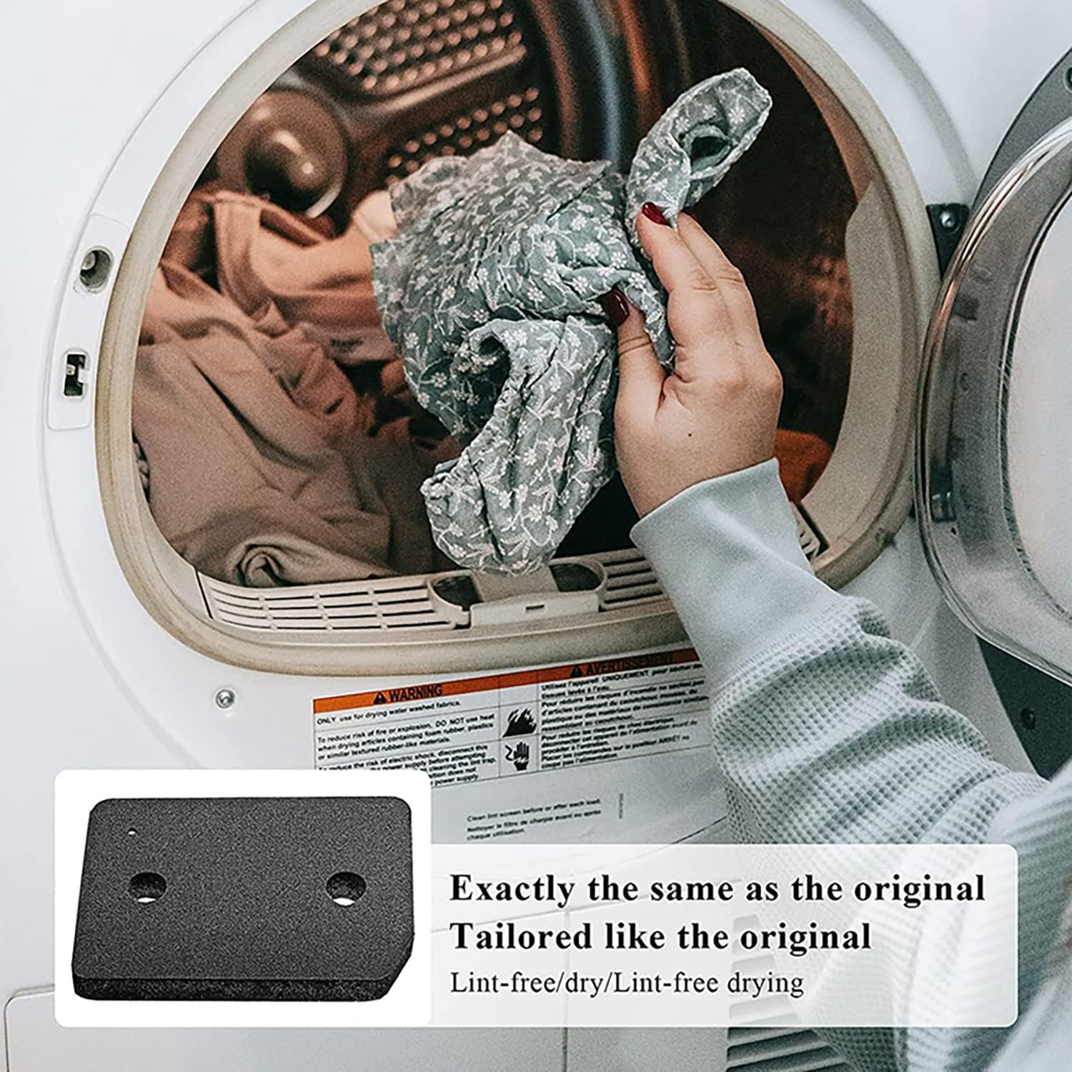 Filtr gąbkowy piankowy do suszarek kondensacyjnych - odpowiedni do suszarek bębnowych Miele - 210 x 155 x 30 mm - 09164761 -9164761 - 5