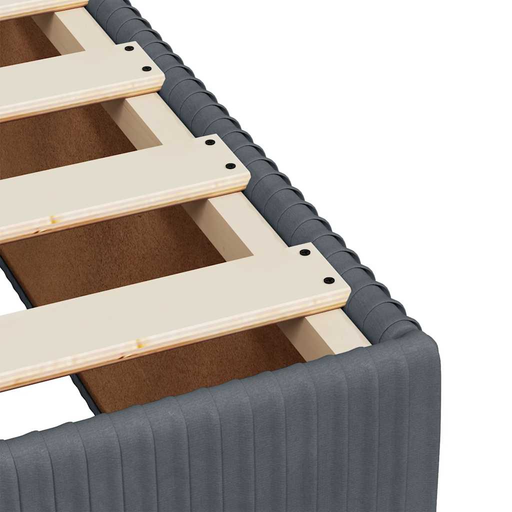Cadre de lit sans matelas gris foncé 100x200 cm velours - 7