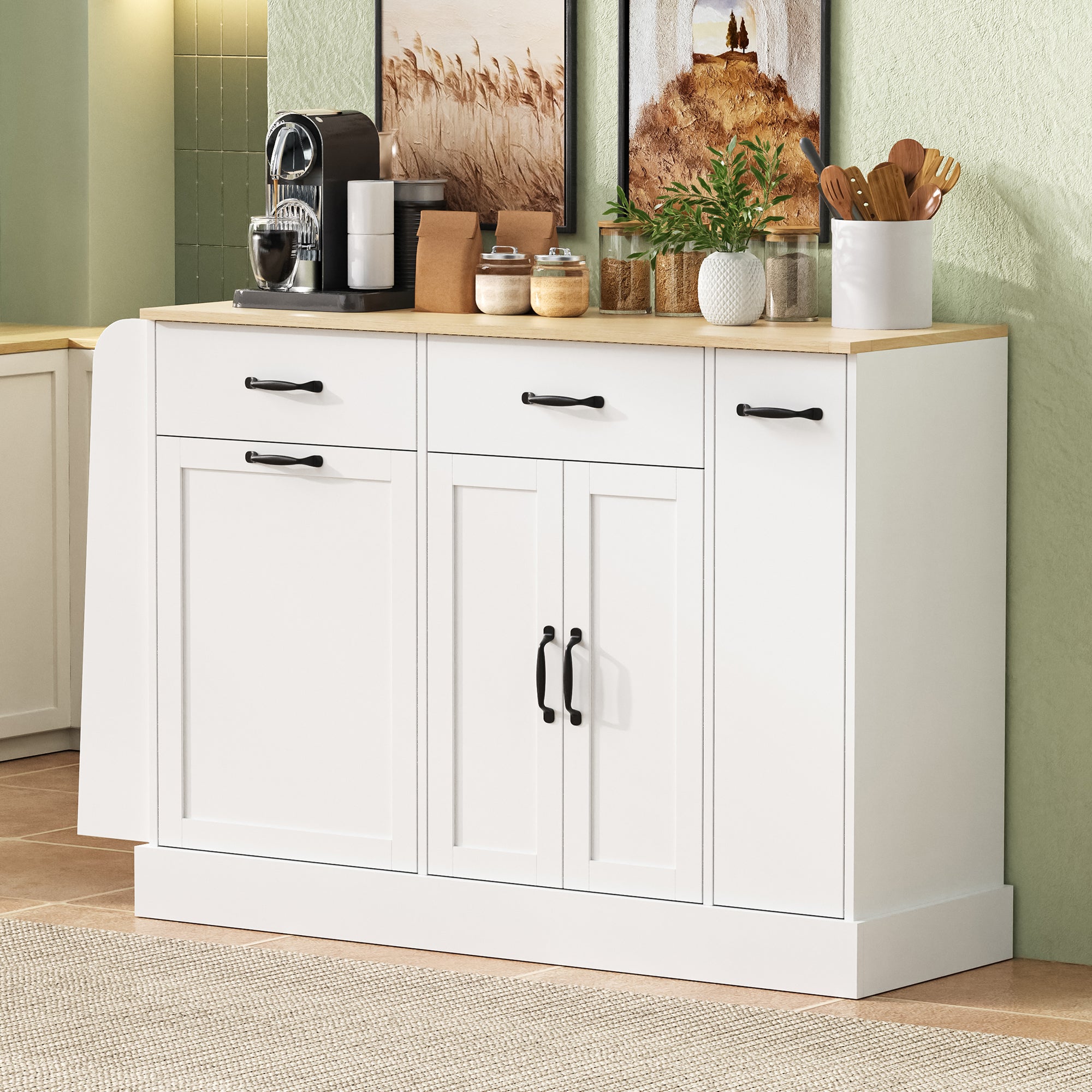 Ensemble Grille-pain 4 Tranches Et Bouilloire 1,7L - Style Rétro Mat Taupe, Super Design