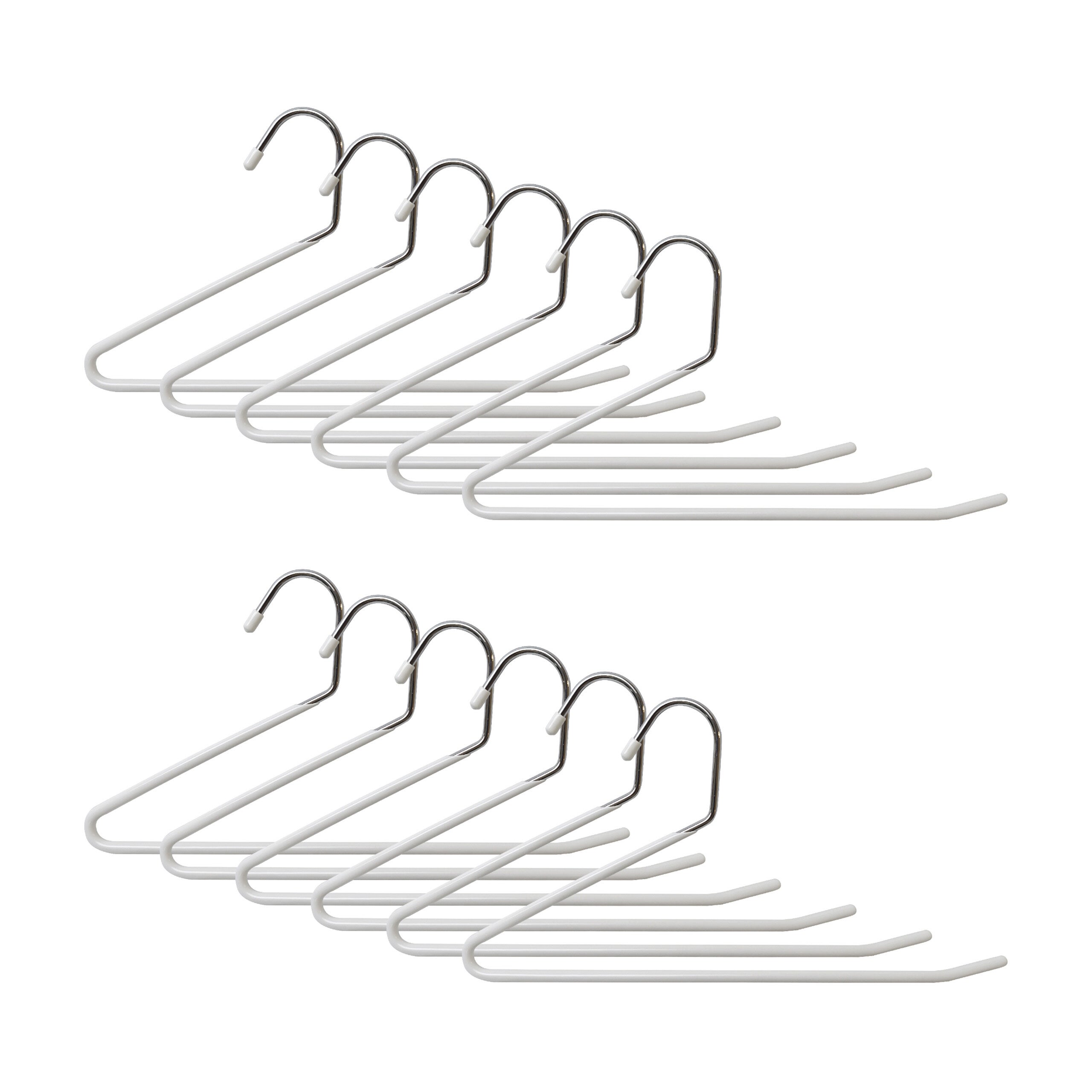 12 Grucce Aperte Per Pantaloni In Metallo Cromato - Pieghevoli Intelligenti - Formula Eco - 5