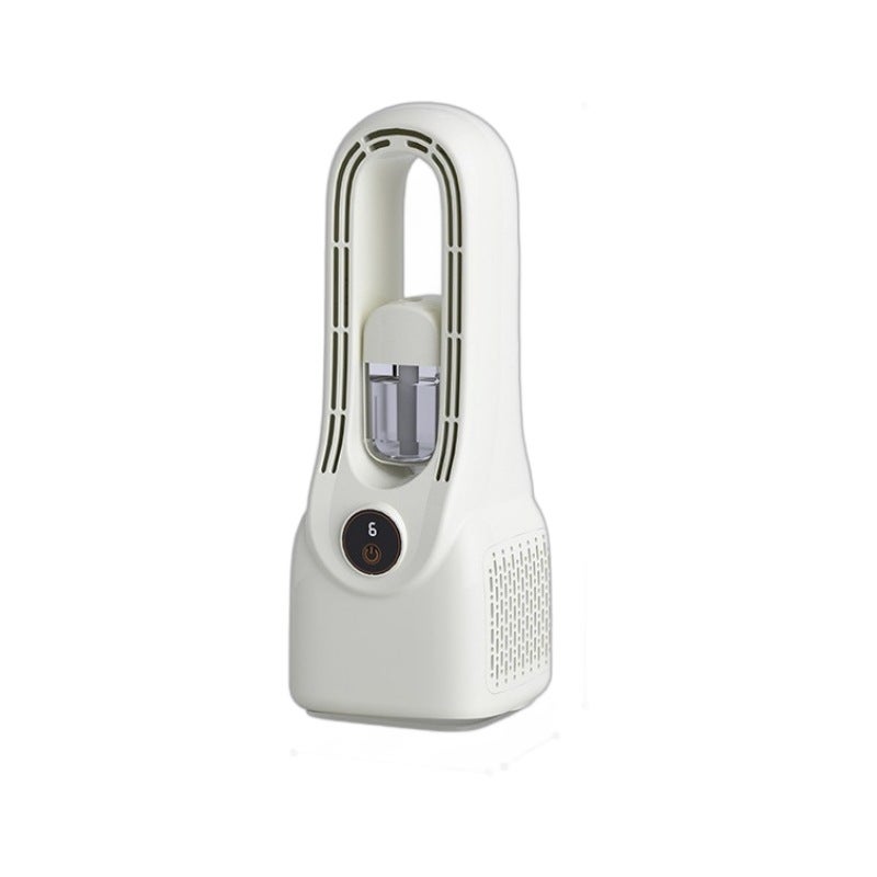 Wentylator bezłopatkowy z nawilżaczem mgłowym, 6-biegowy, cichy, bezłopatkowy wentylator chłodzący, biały