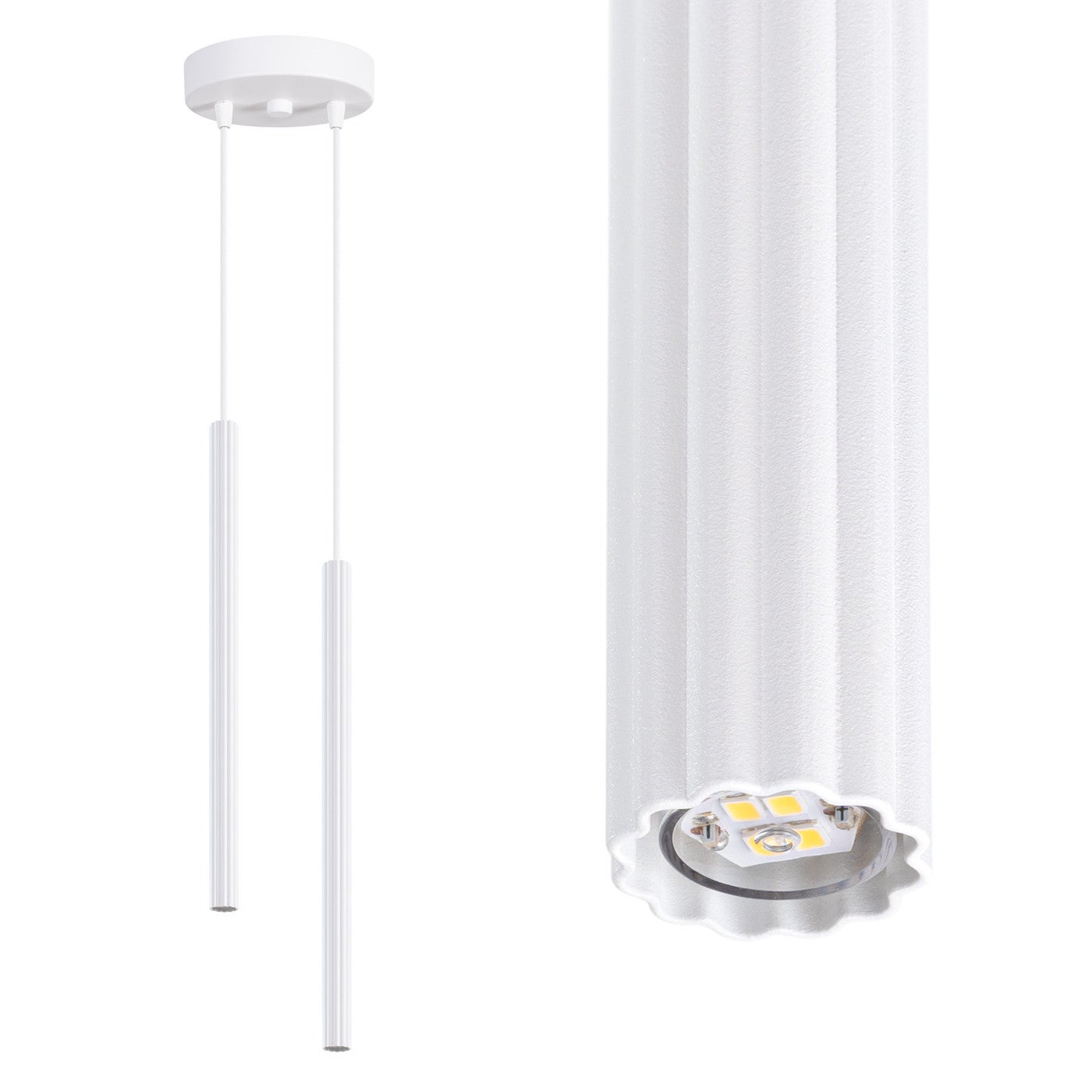 Lampa sufitowa ryflowana ARCHE biała 2xG9x8W metal wym:118x15x15cm IP20 Sollux Lighting