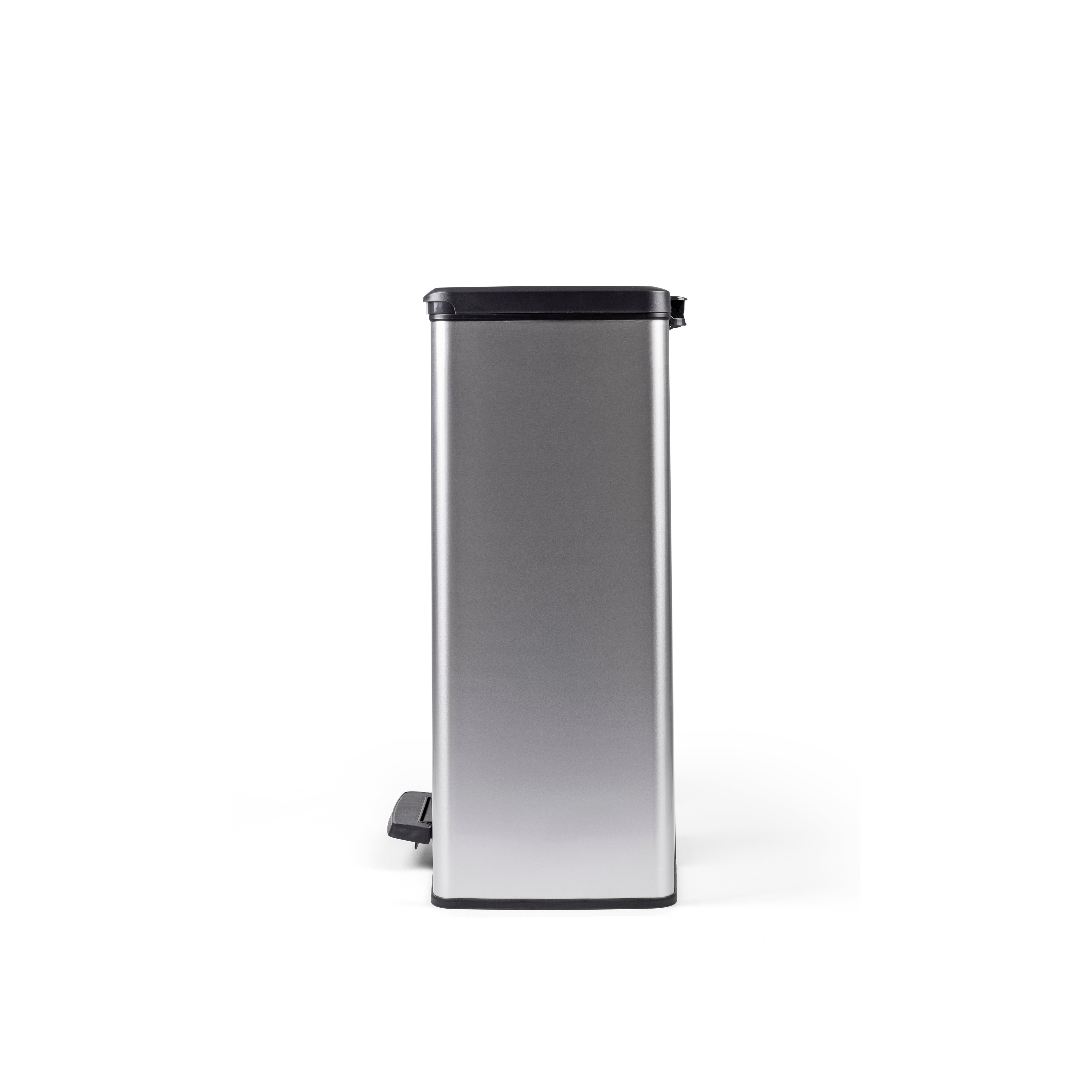 Poubelle de tri Decobin Duo 26 + 26L - Gris métalisé - CURVER - 5