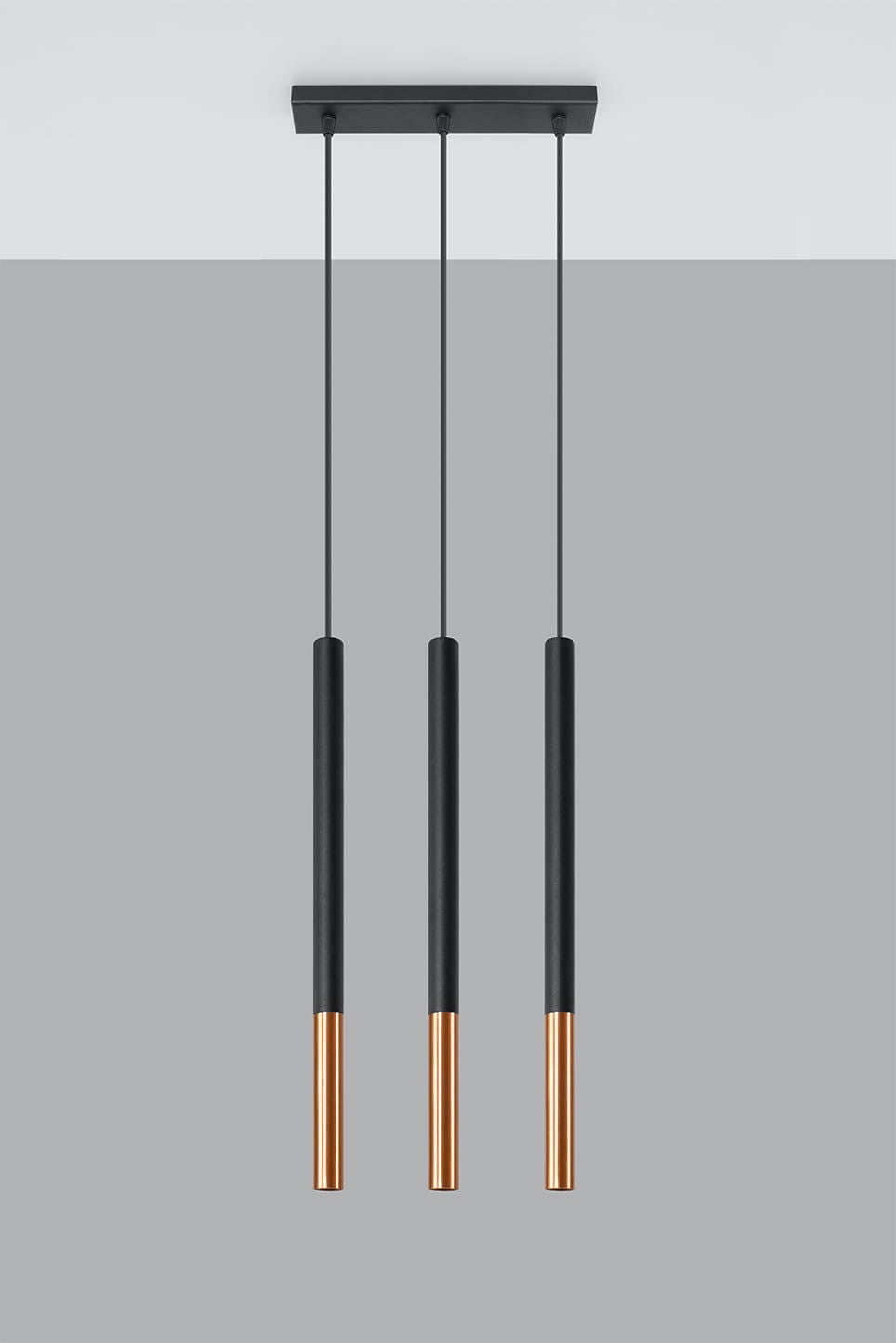 Lampa sufitowa wisząca Mozaica czarno-miedziana 3xG9x12W wym: 100 x 30 x 8 cm metal Sollux Lighting - 3