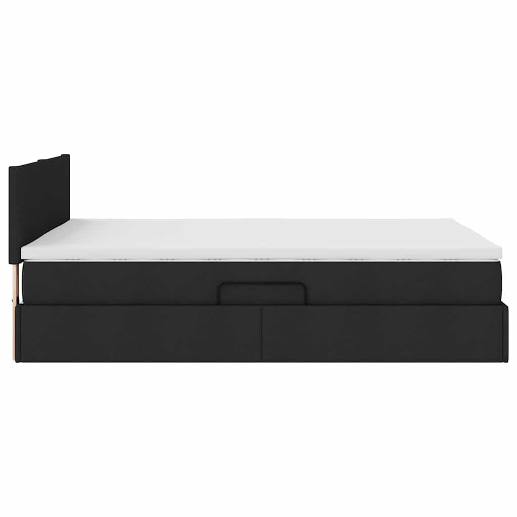 Lit avec rangement et matelas noir 140 x 200 cm velours - 9