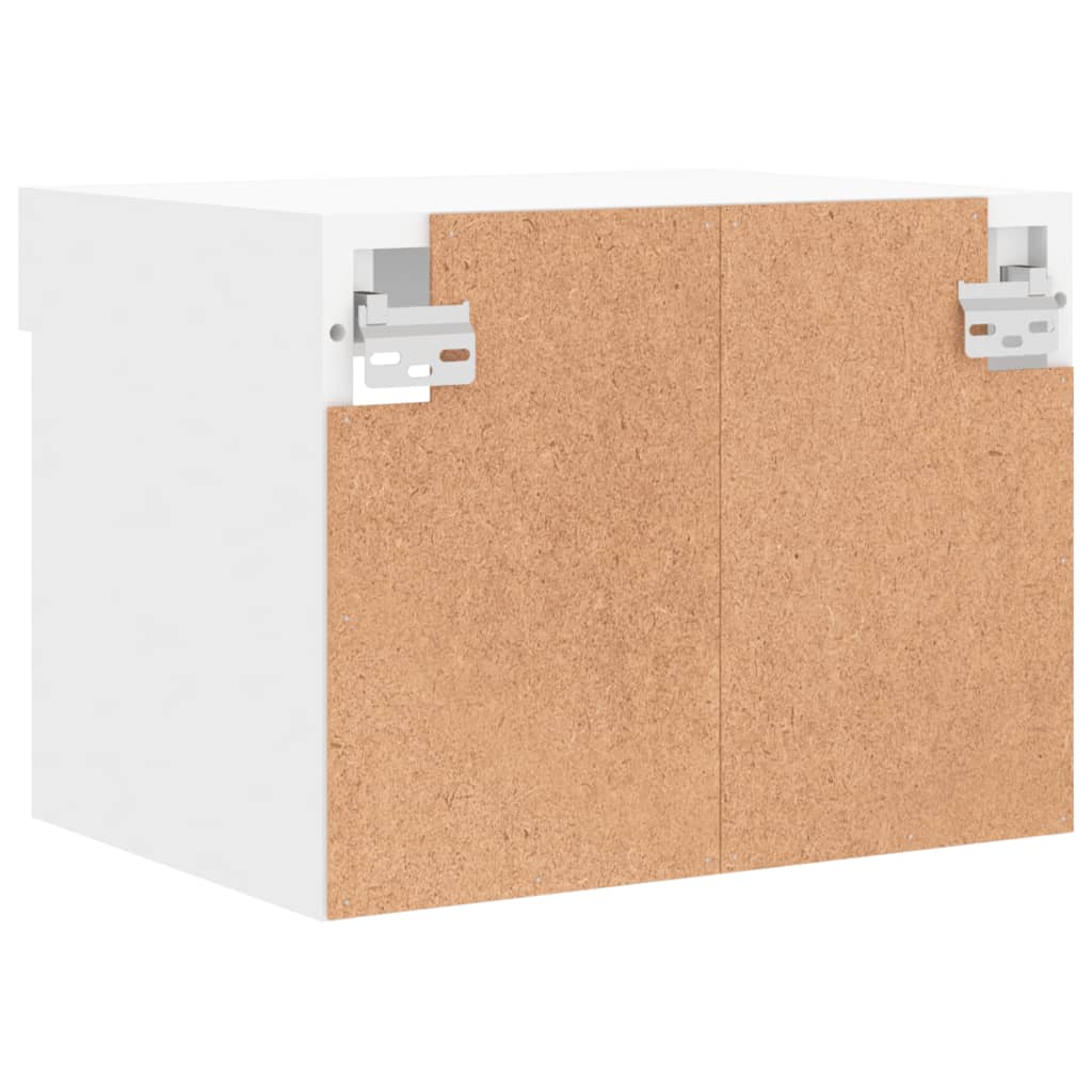 Mesita de noche de pared con luces LED blanco - 9