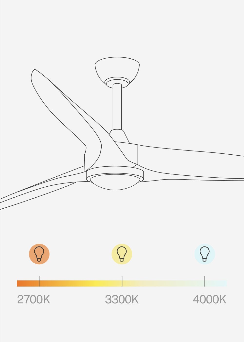 WIND CENTURY L - Ventilador de teto 40W silencioso Ø152 cm 100% madeira - Com luz - sem wifi - 6