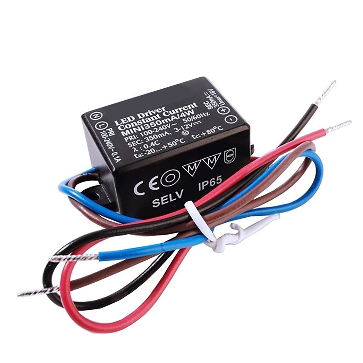 Transformateur LED IP65 4W, alimentation 330mA, driver LED 2,5-11V/CC ...