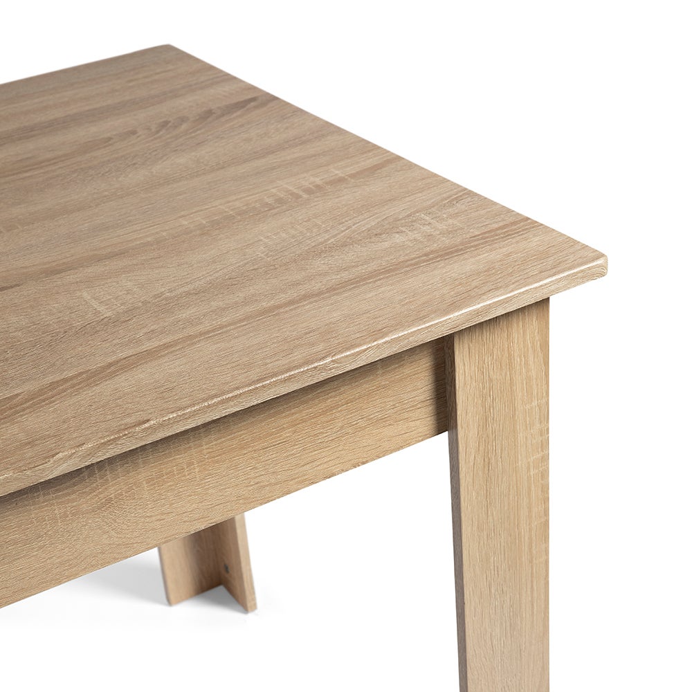 Mesa de comedor Aitana forma rectangular taupe 79x140x80 cm - 7