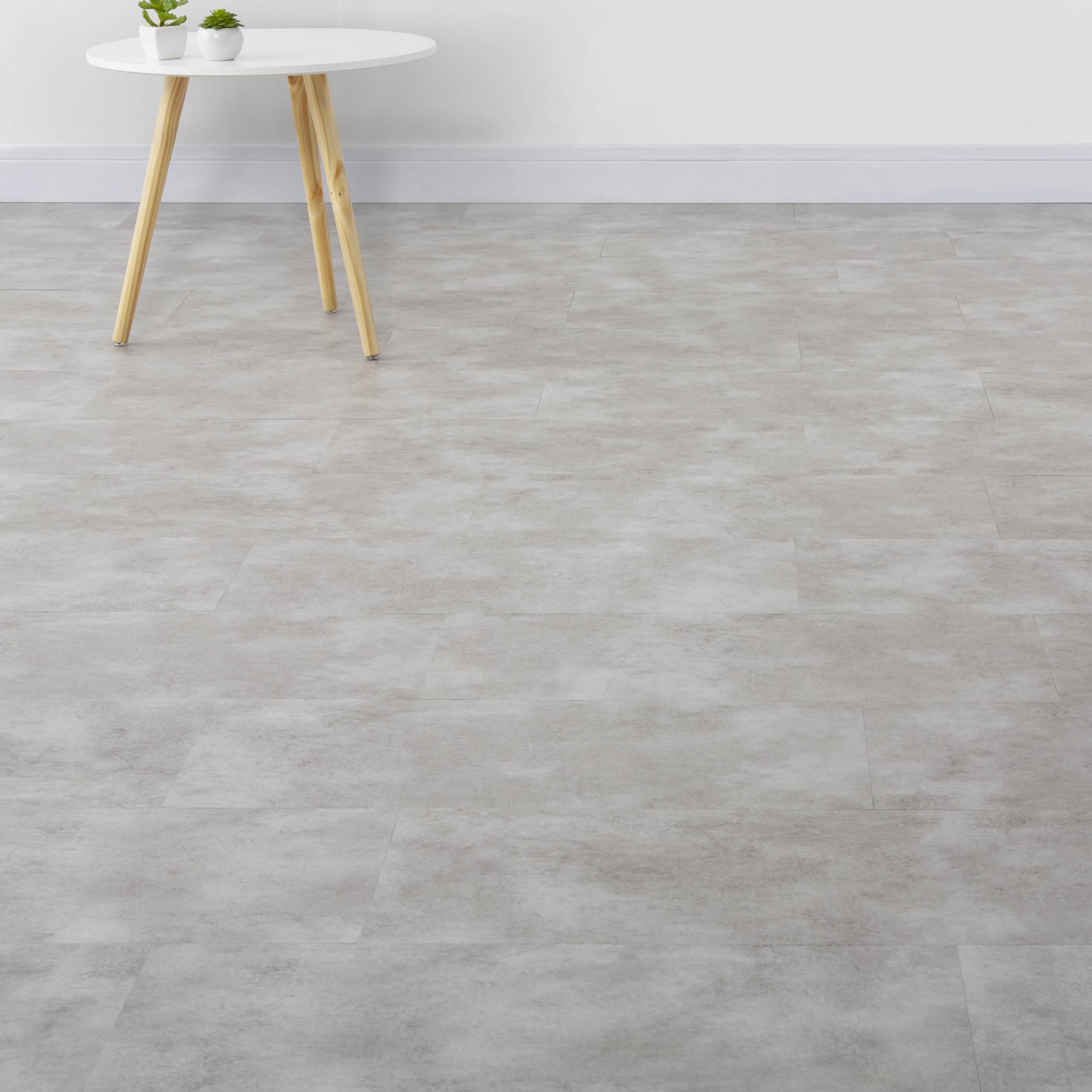 Artens - baldosa de pvc adhesivo - efecto cemento gris claro - 2,23m²/12 baldosas
