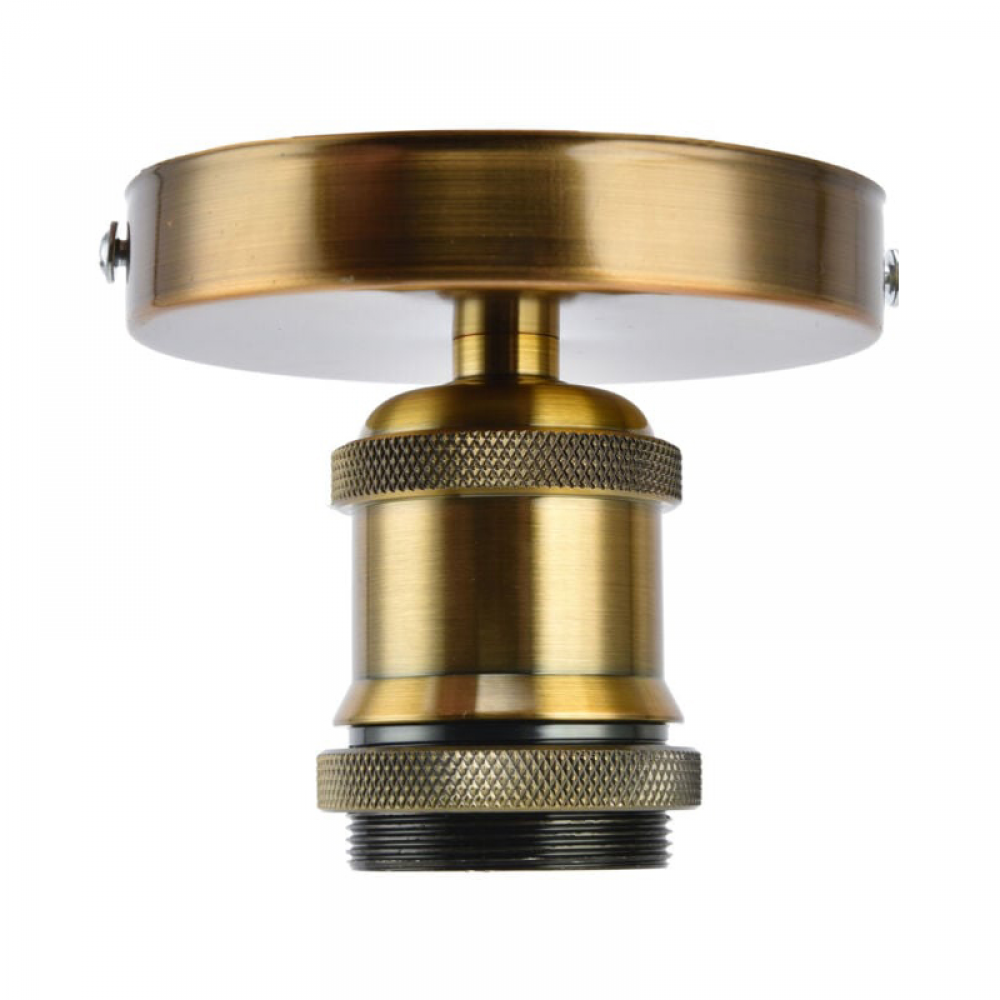 Oprawka do żyrandola w stylu vintage E27, gniazdo do lampy sufitowej – Metalowy wspornik kinkietu – Odpowiedni do domu 100-240 V (złoty brąz)