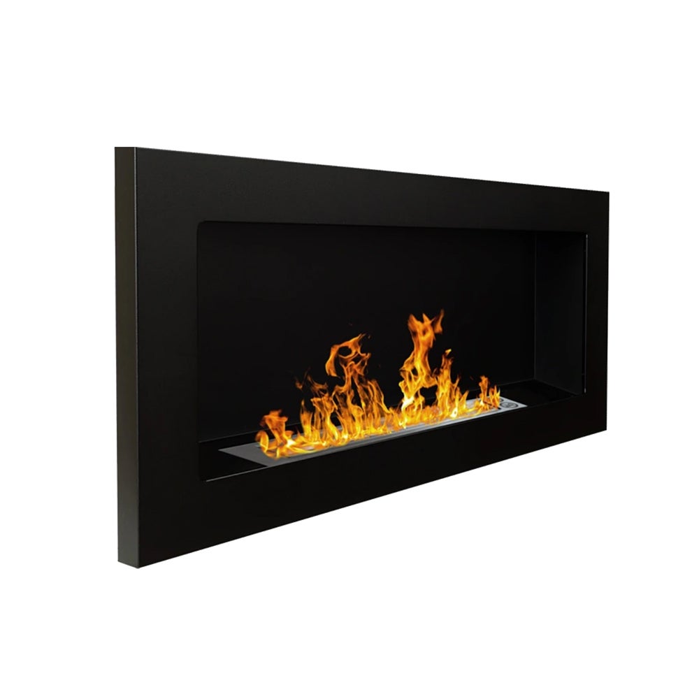 Chimenea de bioetanol Lucca Black de pared o empotrada L 90 x P 12 x H 40 - 3