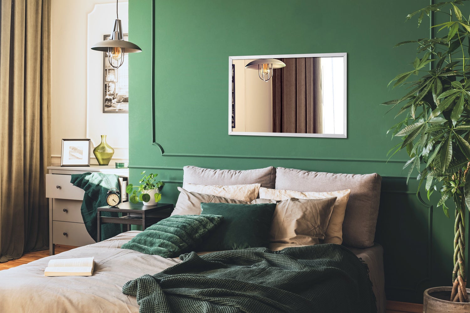 Specchio decorativo MDF bianco, ideale per soggiorno o corridoio 83x63 cm, ArtPrintCave - 2