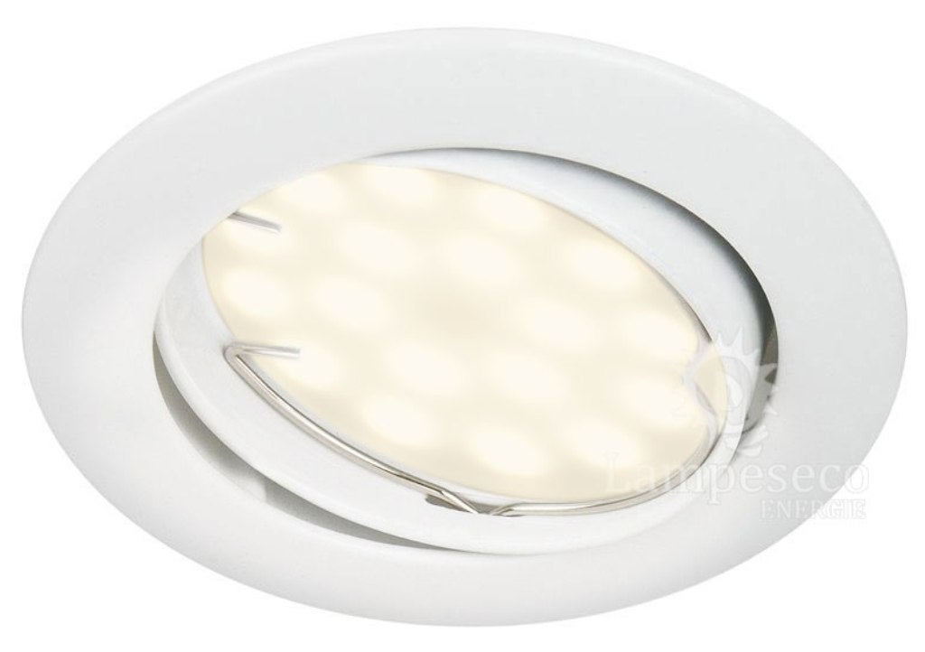 Lot de 2 Spot led orientable blanc avec ampoule gu10 230v eq. 50w, blanc chaud - 2