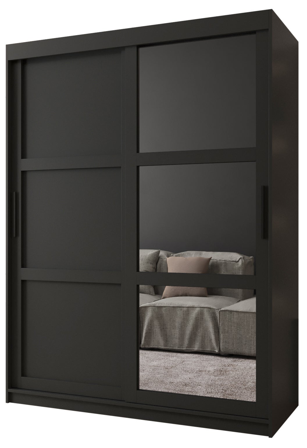 Szafa przesuwna garderoba MIROR 3 150 x 62 x 200 cm Czarny - Abiks Meble